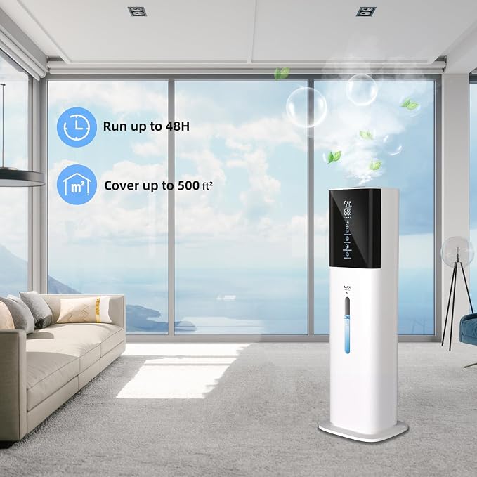 2.11Gal Ultrasonic Cool Mist Humidifier with Timer and Humidistat for Large Rooms - Home, Bedroom, Baby, Adults, Plants - Image 3