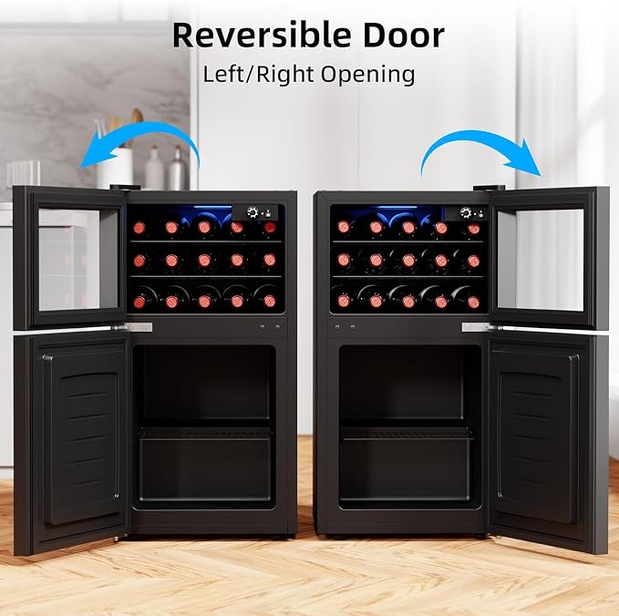 Antarctic Star 2.6 Cu. Ft Compact Beverage Refrigerator with Freezer, Mini Fridge, Adjustable Temp, Reversible Door, LED Light for Home Office Bar Bedroom - Image 5