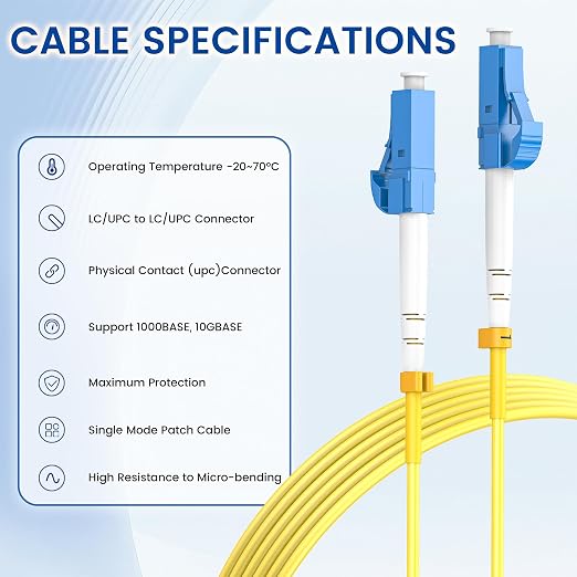 0.5m/1.6ft OS2 LC to LC Fiber Patch Cable, 1G/10Gb 9/125um SIMPLEX SMF Single - Image 5