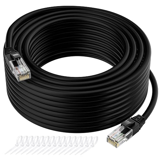 Cat5e Ethernet Cable 200 FT, Long Cat 5e Internet Cable, Standard RJ45 Connector by Kxable