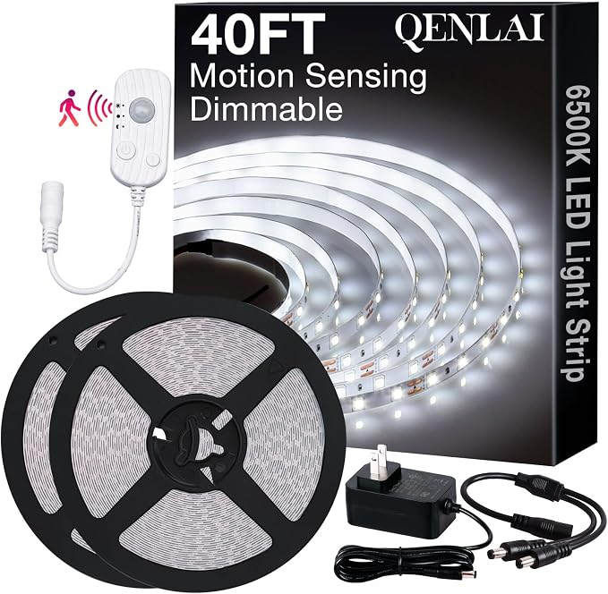 40FT White LED Strip Lights by QENLAI