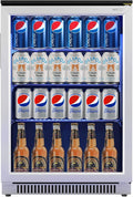 Weili 20" Under Counter Beverage Refrigerator with Reversible Glass Door | Built-in/Freestanding, 3.2 Cu.Ft, Stainless Steel, Adjustable Shelves, Beer Soda Drink Fridge, for Home Bar Office Kitchen by Weili