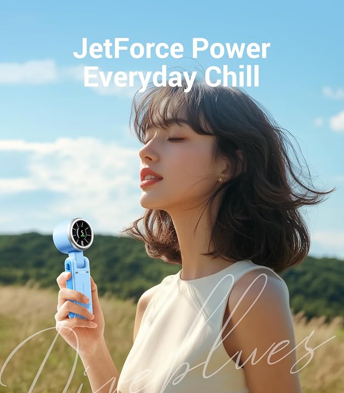 Diveblues Portable Handheld Turbo Fan, 5 Gear Wind, Battery Operated, Up to 12 Working Hours, 3 IN 1 Hand Fan with Air Turbo Tech Cooling Fan for Outdoor Activities, Travel, Working - Image 7