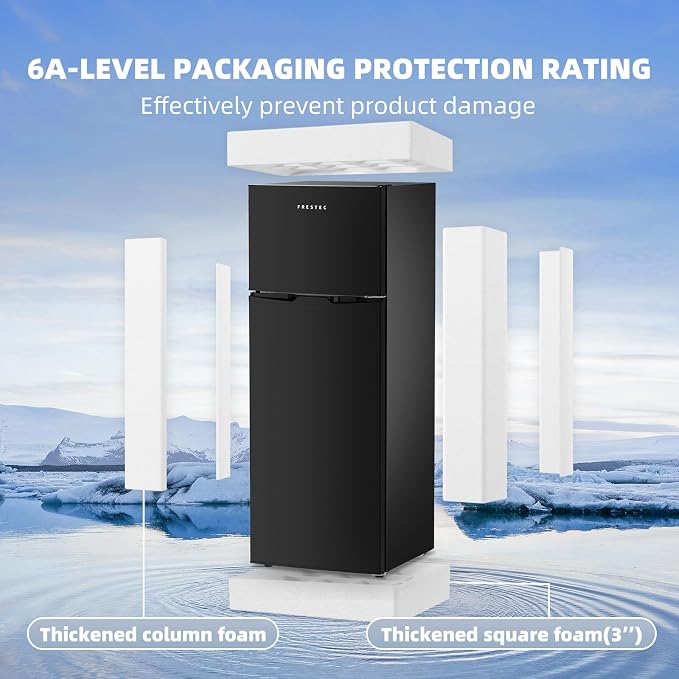 7.4 Cu.Ft. Refrigerator with Freezer, 2 Door Top Freezer Apartment Size Fridge, 25.0" W x 24.6" D x 60.7" H Compact Fridge with Adjustable Thermostat, 37dB Quiet for Office, Dorm, Home - Image 9