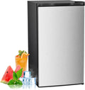 Antarctic Star 3.2 Cu.Ft. Mini Fridge with Freezer, Small Refrigerators with Adjustable Thermostat, Low Noise, Energy Saving, Compact Refrigerators for College Dorm, Office, Apartment, Stainless Steel by AntarcticStar