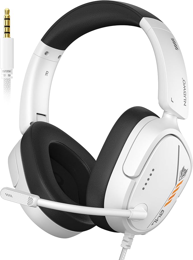 NUBWO HG04L Gaming Headset for PS5/PS4, Xbox Series X|S/Xbox One, Switch – 250g Lightweight, Clear Unidirectional Mic, Soft Memory Earmuffs, 3.5mm Jack for Gaming & Work by NUBWO