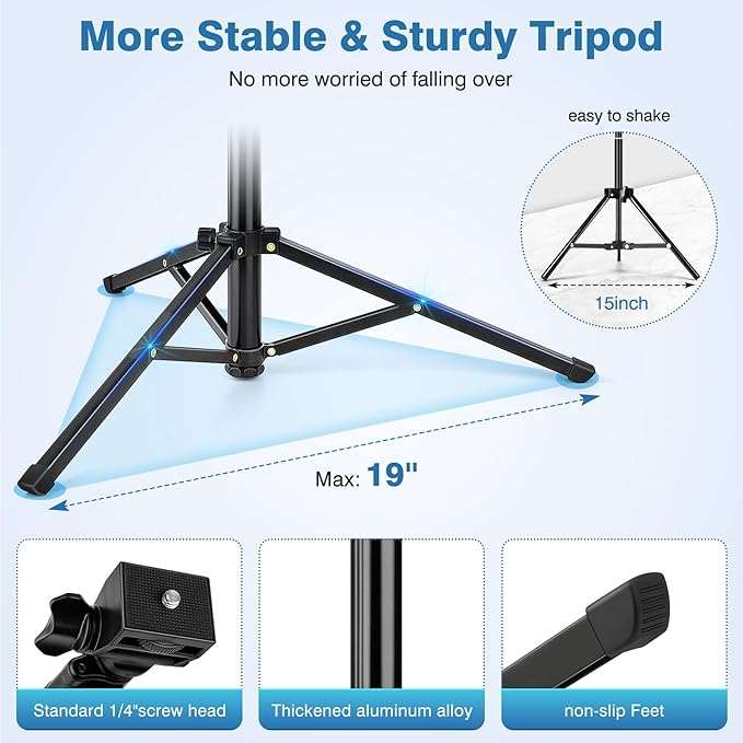70" Phone Tripod with Remote & Holder, Portable Cell Phone Stand, Selfie Stick - Image 6