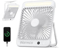 Warmco 20000mAh Battery Powered Fan, Ultra-Slim 8-Inch Portable Camping Fan with LED Lantern, Up to 48H Runtime Rechargeable Desk Fan for Bedroom, Outdoor, Tent, Travel, Cruise Ship Essentials by Warmwinterscoolsummers