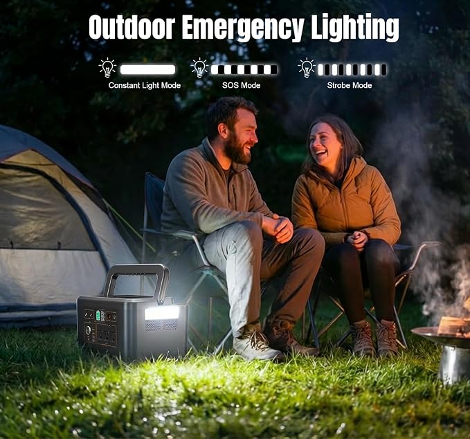 Portable Power Station 650W (1200W Peak), 576Wh Solar Generator, LiFePO4 Battery 3.5 Hour Fast Charging, Solar Generator for Home & Emergency Backup, Hurricane, CPAP (Solar Optional) - Image 8