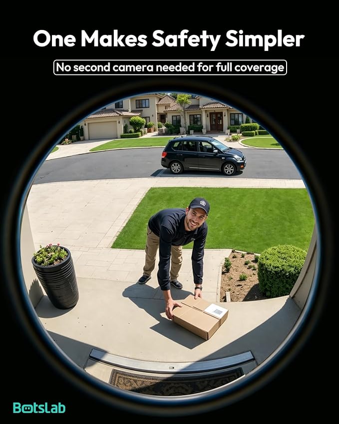 BOTSLAB 5MP Wireless Video Doorbell Camera, 180° Head-to-Toe View, AI Motion - Image 2