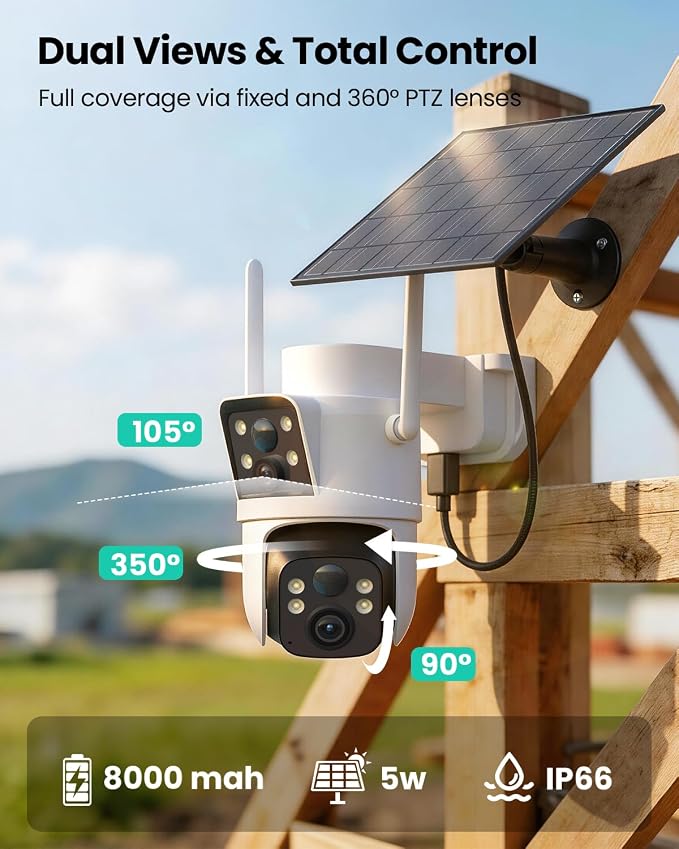LIWAN 4G LTE Cellular Security Camera Wireless Outdoor, No WiFi Dual Lens - Image 4
