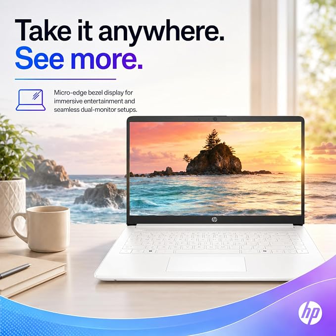 HP Ultrabook Laptop, 4GB RAM, 128GB SSD, Intel Processor, No Mouse | 1TB Cloud Storage, Copilot AI, Long Battery Life, Lightweight, Microsoft 365 1-Year, Windows 11, No mouse - Image 6
