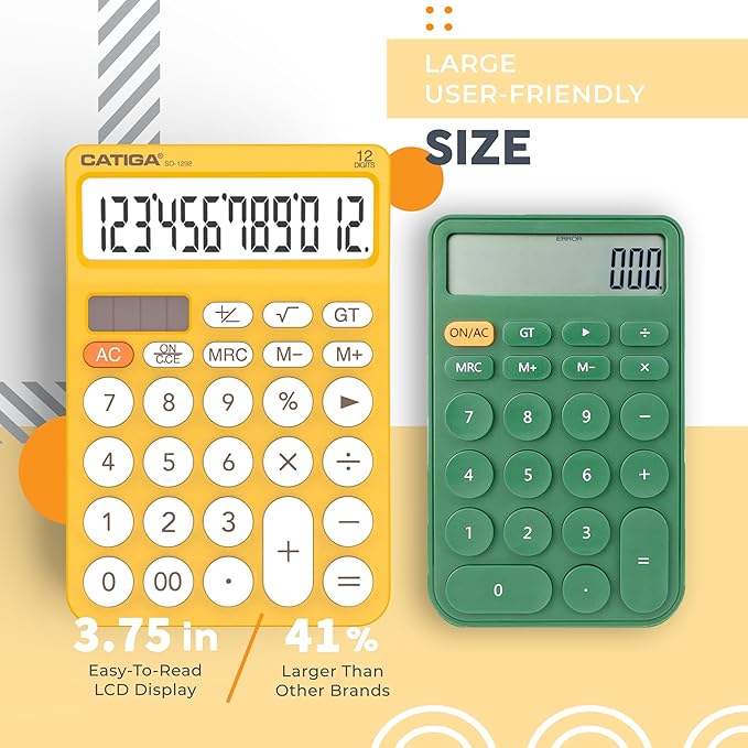 CATIGA 12 Digit Desktop Calculator Basic Desk Calculator - Image 2
