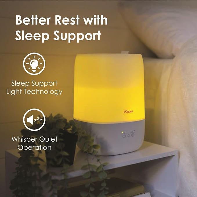 Crane Ultra-Quiet 3-in-1 Humidifier for Baby with Essential Oil Tray, 7-Color Sleep Light, 1 Gallon Top-Fill Tank, Ideal for Bedroom - Image 4