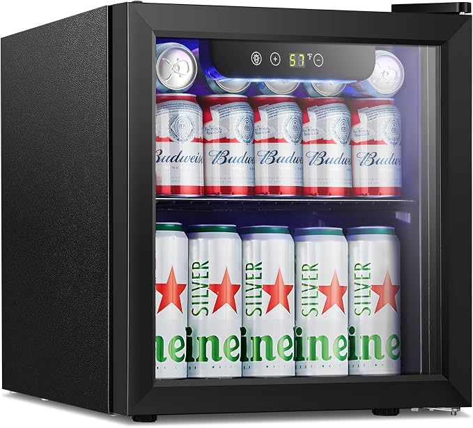 Antarctic Star Mini Fridge Cooler - 12 Bottle 48 Can Beverage Refrigerator Glass Door for Drinks or Beer Wine –Small Drink Dispenser for Home, Office or Bar, Electronic Temperature Control，1.3cu.ft. by AntarcticStar