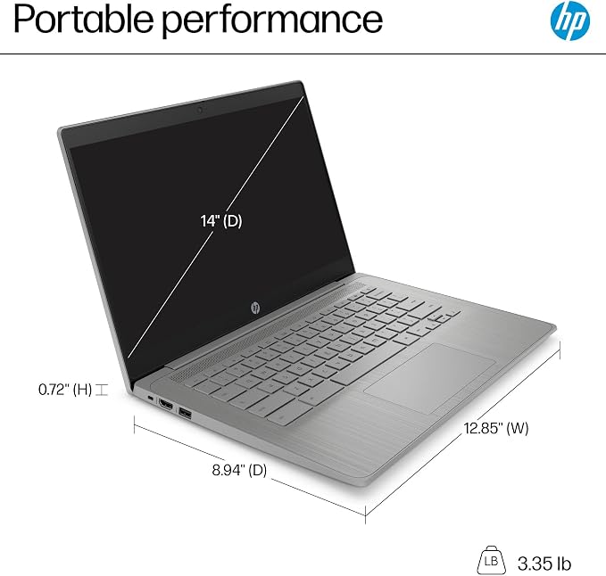 HP 14" Laptop 2026 Student Business, Intel N4500 CPU, 4GB RAM | Copilot AI, Ultra-Portable, Long Battery Life, Fast Charge, Webcam, WiFi 6, Chrome OS for Everyday Use, Gray - Image 6