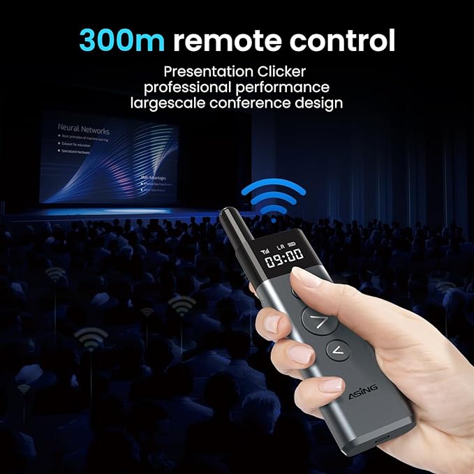 ASING Up to 980ft Long Range Wireless Presentation Remote, PowerPoint Clicker - Image 2