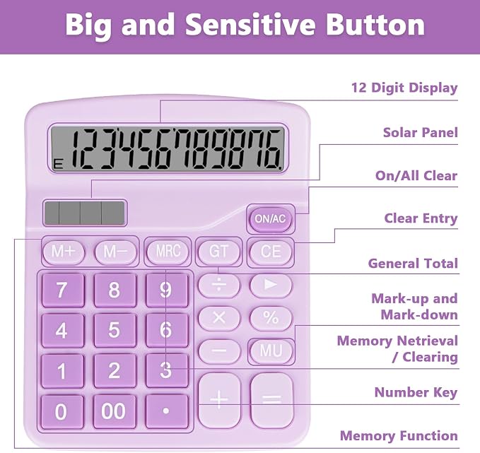 Cute Purple Desktop Calculator - Image 6