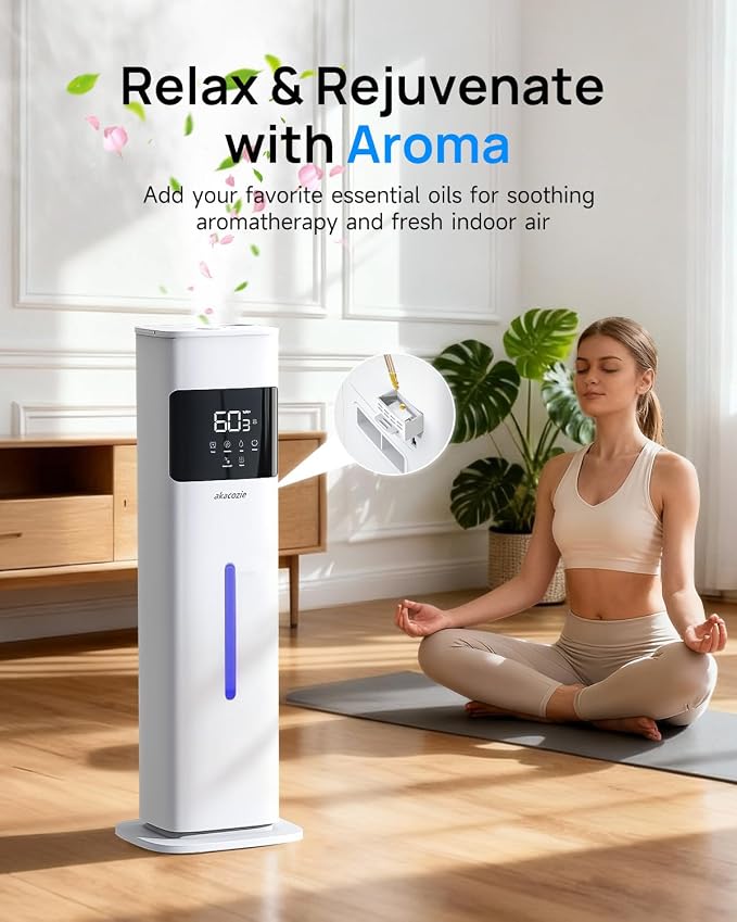 Warm & Cool Mist Humidifiers for Bedroom 500 sq ft, 2.1Gal/8L Top-Fill Humidifier Large Room with Essential Oil Diffuser, Large Room Humidifiers for Home Baby Nursery Office Plants, White - Image 6