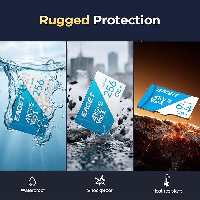 EAGET 1-Pack 256GB TF Memory Card Up to 100MB/s Read 70MB/s Write - Image 6