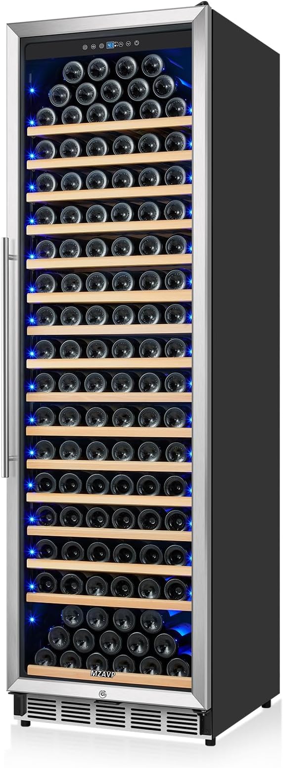 Large Wine Cooler Refrigerator 24 Inch, 200 Bottle Wine Fridge with Professional Temperature Control, Built-in/Freestanding Tall Wine Refrigerator, Low Noise & Sliding Rail Shelves, For Home Bar by MZAVP