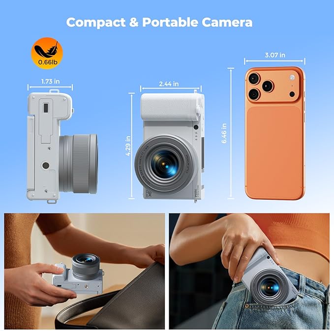 5K Digital Camera for Photography, 72MP Autofocus Point and Shoot Camera - Image 5