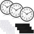 Sasylvia 3 Pcs 10 Inch Wall Clock Battery Operated Round Clock by Sasylvia
