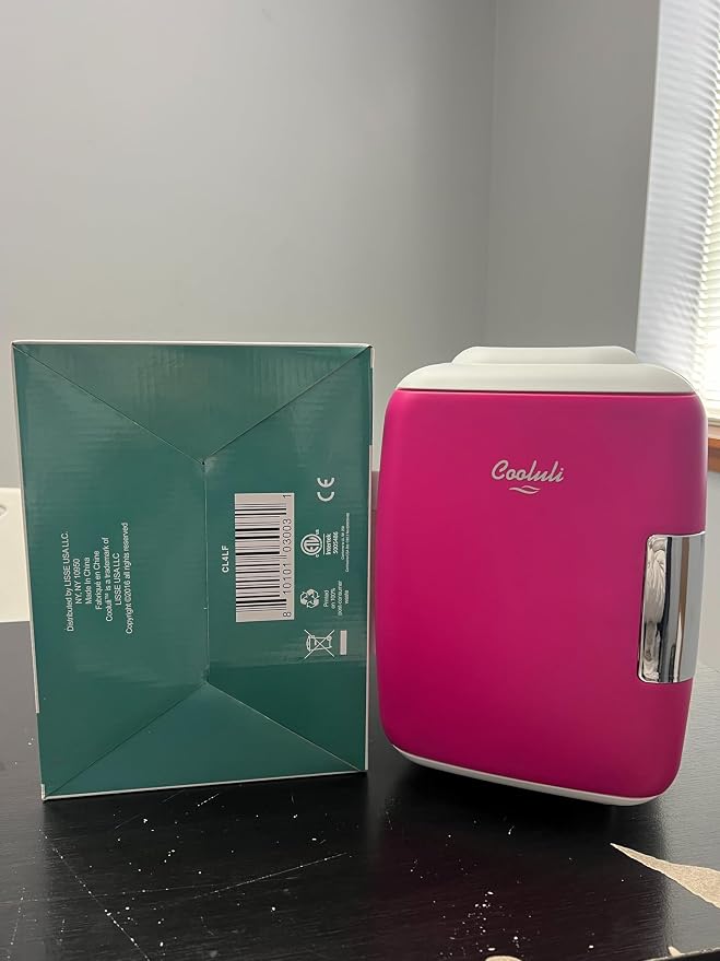 Cooluli Skincare Mini Fridge for Bedroom - Car, Office Desk & Dorm Room - Portable 4L/6 Can Electric Plug In Cooler & Warmer for Food, Drinks, Beauty & Makeup, 12v AC/DC & Exclusive USB, Fuchsia - Image 9
