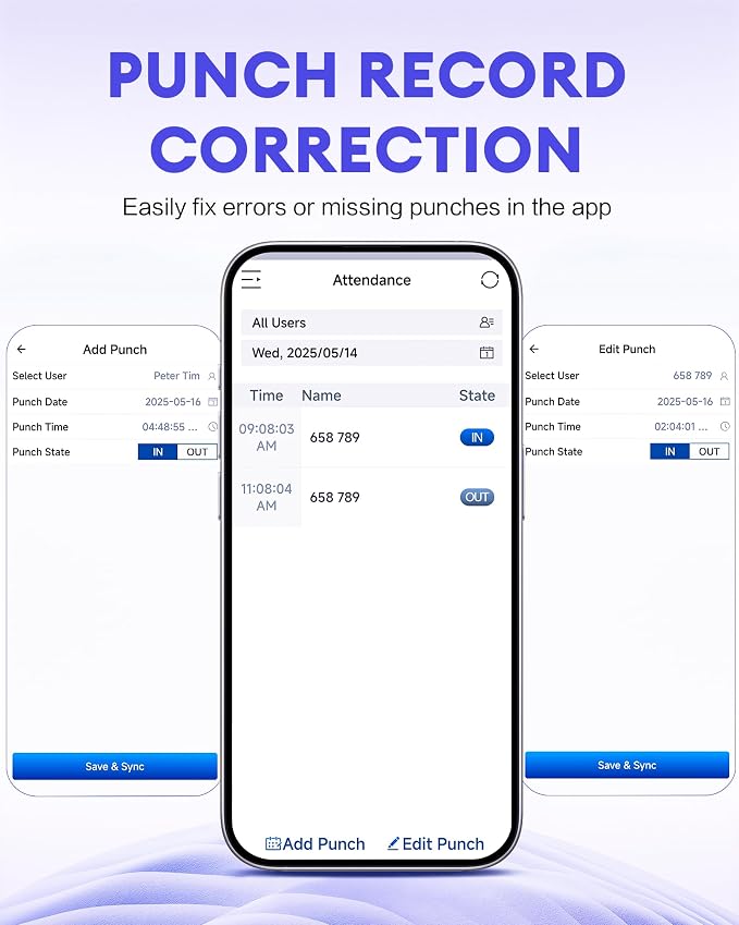 NGTeco APP-Based Time Clock for Employees Small Business, Automatic Fingerprint - Image 5
