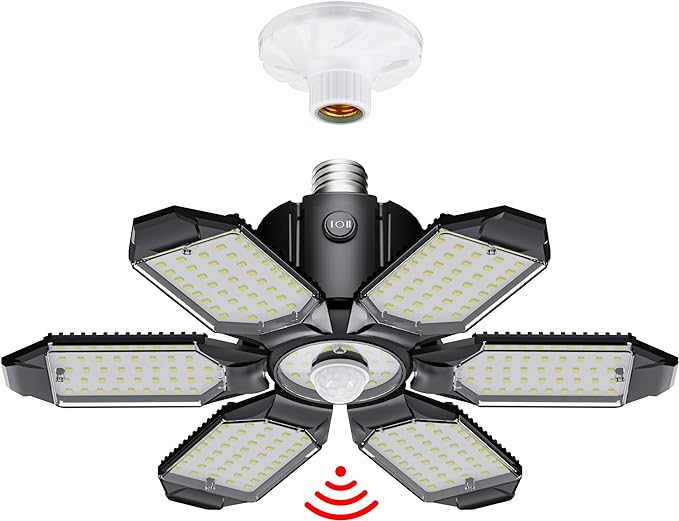 Motion Sensor Garage Light, 20000LM 200W Garage Lights Ceiling Led Motion by Craftersmark