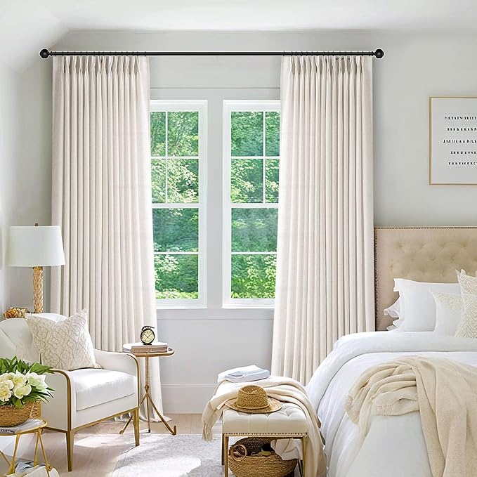 Memory Trained Pinch Pleated Curtains 80 Inches Long, Viral Linen Pinch Pleat - Image 9
