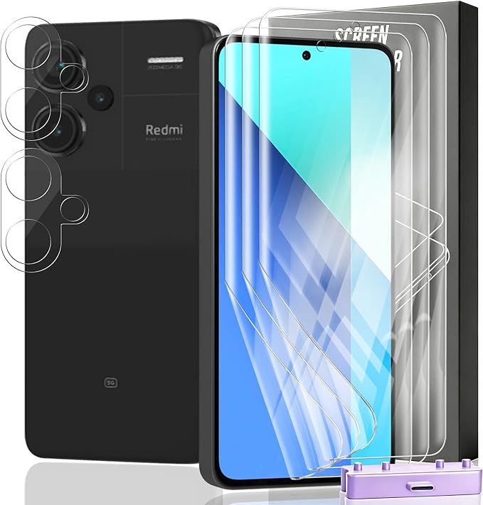 3+2 Pack Screen Protector for Xiaomi Redmi Note 13 Pro Plus Flexible TPU Film by Unknown
