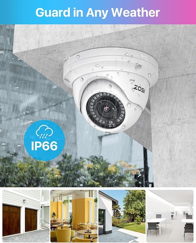 ZOSI 8CH PoE Home Security Camera System Outdoor Indoor, H.265+ 4K 8MP - Image 2