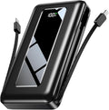 Power Bank, 50000mAh Portable Charger, Travel Camping Essential Battery Pack with Built-in Cables, PD 22.5W Fast Charging, Large Capacity Portable Phone Charger, Jet Black by JKELAR