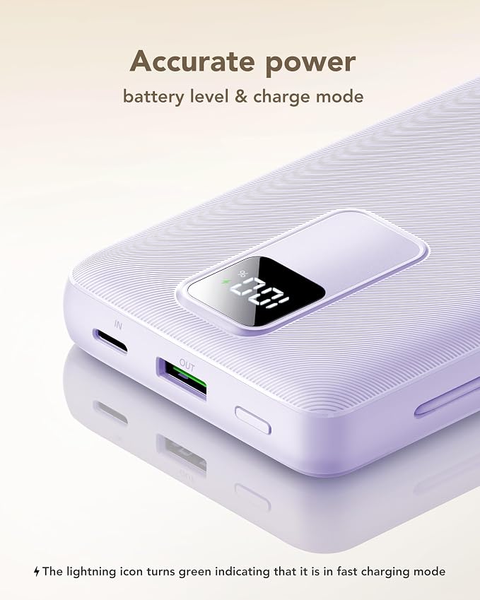 charmast 20000mAh Portable Charger with Built-in Cables & Wall Plug, 20W USB C Power Bank, Fast Charging Battery Pack Travel Essentials Compatible with iPhone 16/15/14 Series, Samsung, Google, iPad - Image 8