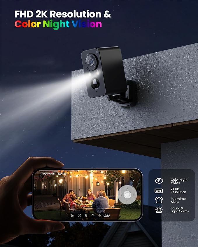 BECAMSO Security Cameras Wireless Outdoor Battery: 180° Horizontal Camera - Image 3