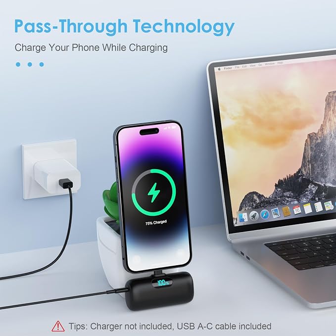 Small Portable Charger for iPhone 14/13,5000mAh PD Fast Charging Power Bank,Mini Battery Pack Portable Phone Charger Travel Essentials for iPhone 14/14 Pro Max/13/13 Pro/12 Pro/11/XS/XR/X/8/7/6 Series - Image 2