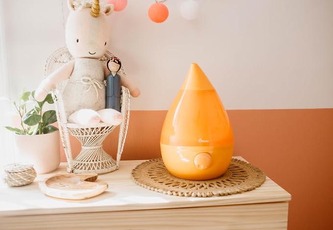 Crane Ultrasonic Cool Mist Humidifier for Bedroom, Baby Nursery, Kids Room, Plants, or Office, Large 1 Gallon Tank, Filter Optional, Orange - Image 8