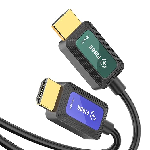 Fiber Optic HDMI Cable 15 ft 2.1 8K 48Gbps High Speed Supports 8K@60Hz 4K@120Hz by FibbrOfficial