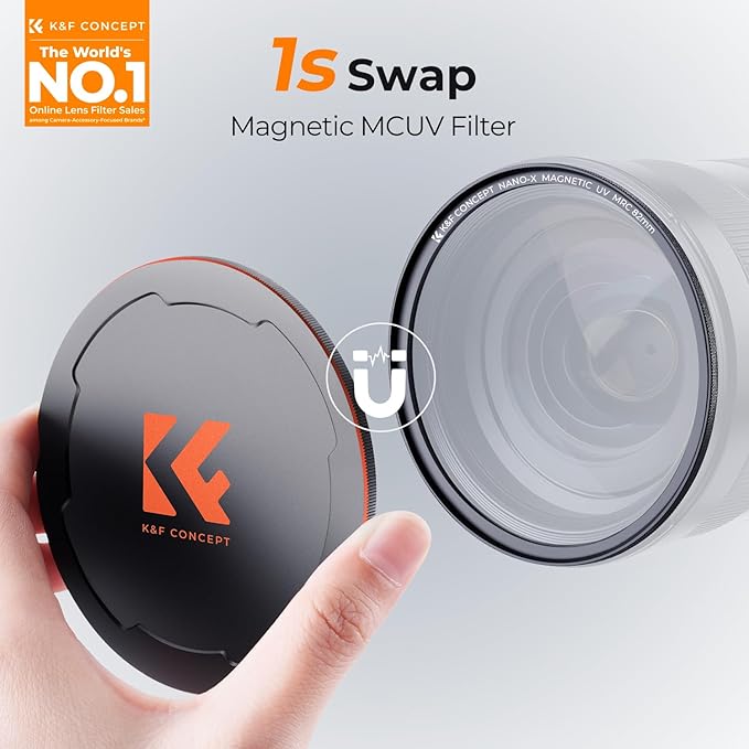 K&F CONCEPT 52mm Magnetic MC UV Lens Protection Filter + Lens Filter Cap - Image 2