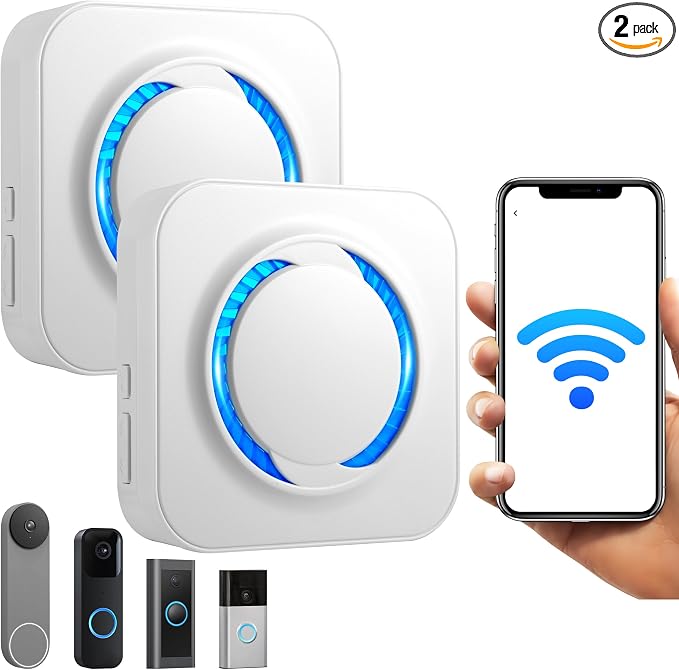Smart Doorbell Chime 2 Pack White– Compatible by Unknown