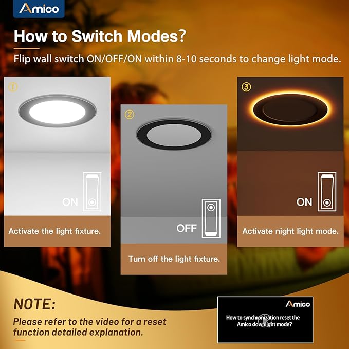 Amico 12 Pack Black 4 Inch 5CCT LED Recessed Ceiling Light - Image 3