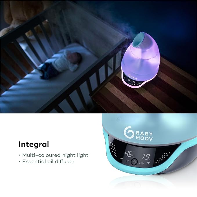 Babymoov Hygro Plus Cool Mist Humidifier 3-in-1 Humidity Control, Multicolored Night Light & Essential Oil Diffuser Easy Use and Care (NO Filter Needed) - Image 5