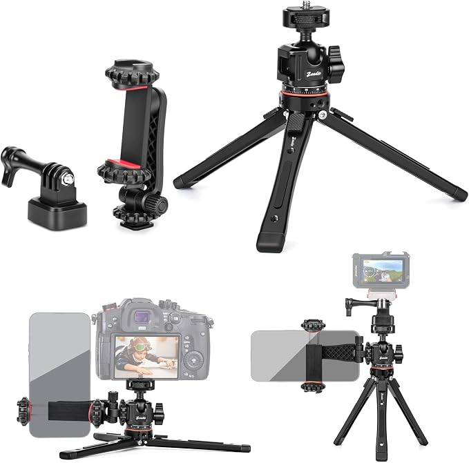 Zeadio Heavy Duty Metal Tripod Kit, Universal 1/4" Screw Adapter Tripod Mount by Zeadio