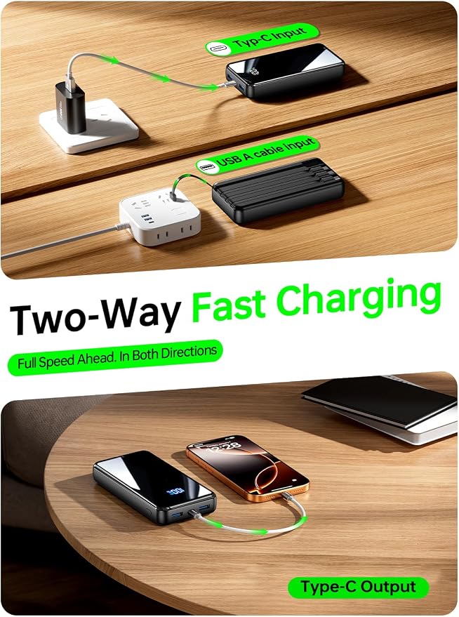 Portable Charger,50000mAh Power Bank Built-in Cable, 22.5W PD USB C In & Out Fast Charging, External Battery Pack with 6 Output & 2 Input, Travel Camping Essential for iPhone 17/16/15/14/13/12,Android - Image 7