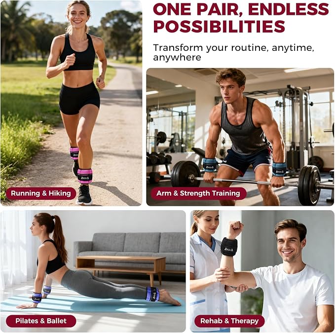 BAGAIL Ankle Wrist Weights for Women & Men, One Pair of 1/2/4/6/8/10 LBS - Image 6