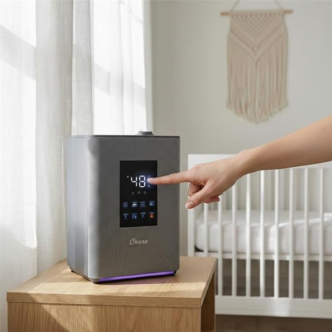 Crane 4.5L Warm and Cool Mist Humidifier, Top Fill Ultrasonic Humidifier for Large Room, Bedroom, Baby Nursery, Easy Clean, Humidifier with Essential Oil Tray, Humidifier with Humidistat & Remote - Image 5