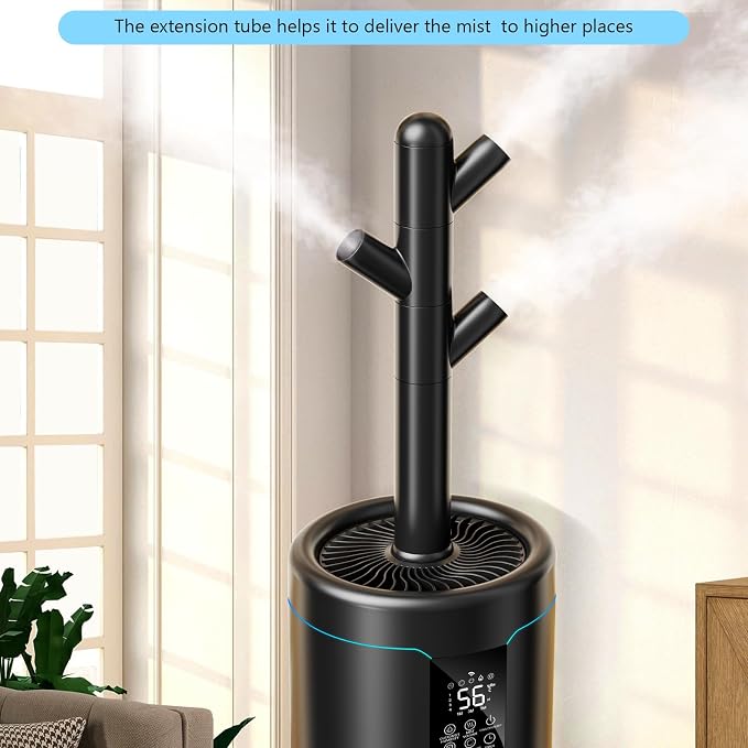 Large Humidifiers for Bedroom, 4.5 Gal Cool Mist Humidifier for Large Room Whole House with Remote Control, 800mL/h Output, 48H Runtime, Auto Humidistat, Wheels, Timer, Essential Oil Tray - Image 2