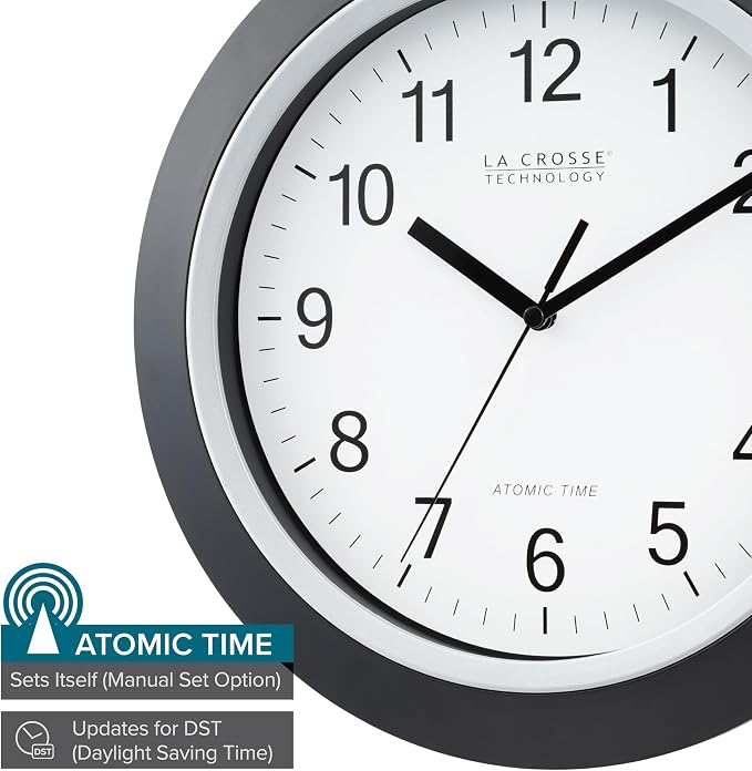 La Crosse Technology WT-3129B 12 Inch Atomic Analog Wall Clock - Image 2