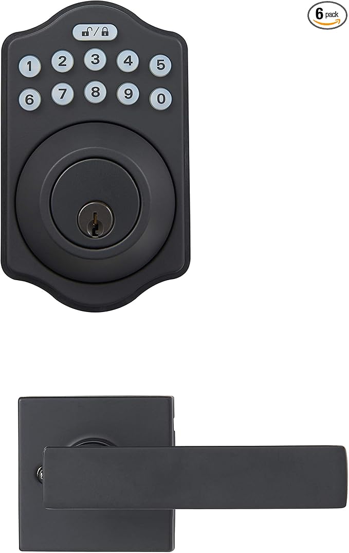 Amazon Basics Traditional Electronic Keypad, Keyless Entry Door Lock Deadbolt by AmazonBasics
